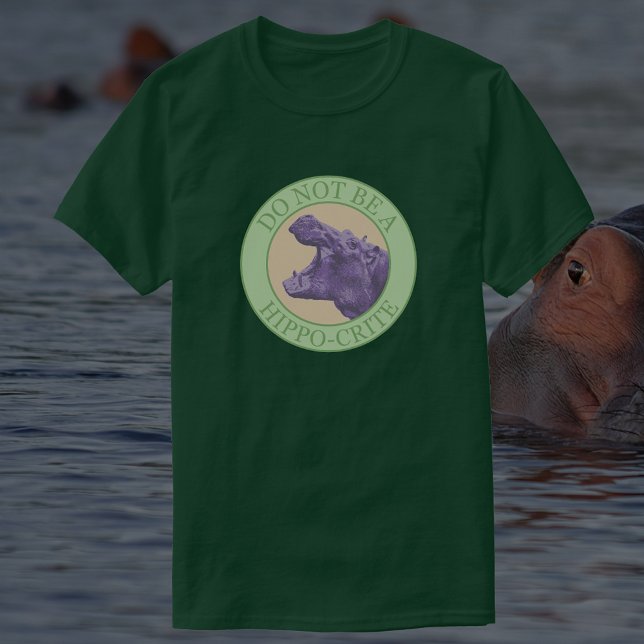 Var inte en hippocrite - Punny Lila African Hippo T Shirt (Skapare uppladdad)