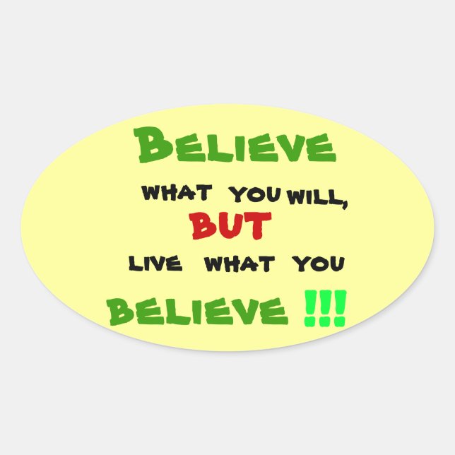 Var inte en hypokrit ovalt klistermärke (Framsida)