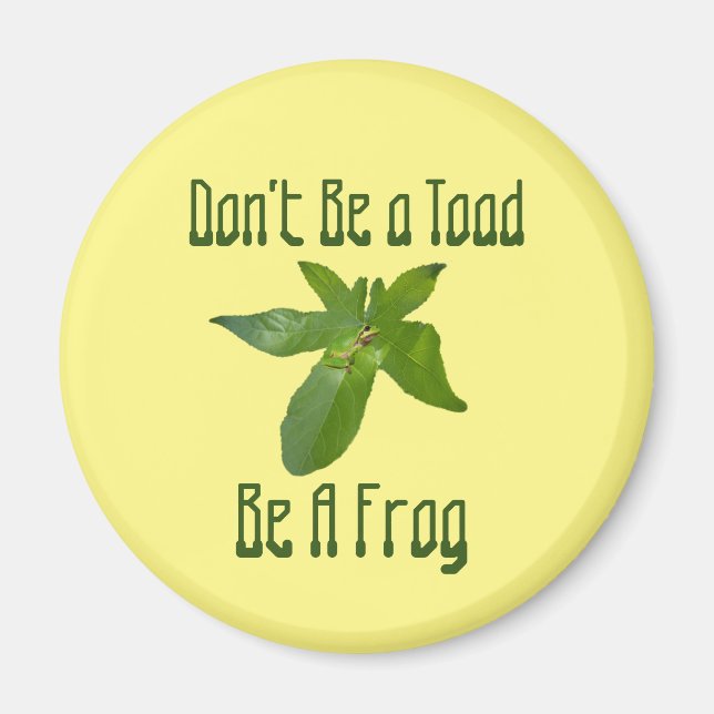 Var inte en leksak, var en groda, en riddermagnet magnet (Framsidan)