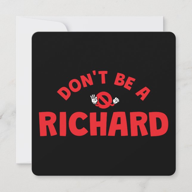 Var inte ett Richard Funny Greeting Card - Sarcast Julkort (Framsida)