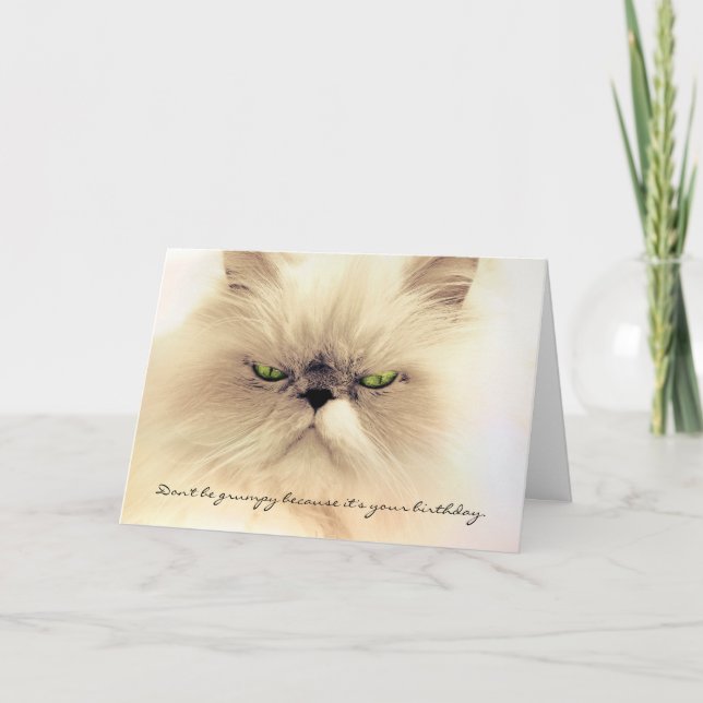 Var inte grumpy Cat Birthday Card Kort (Framsida)