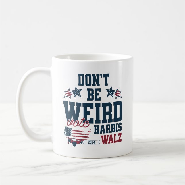 Var inte Konstig President Rally Harris Walz 2024 Kaffemugg (Vänster)