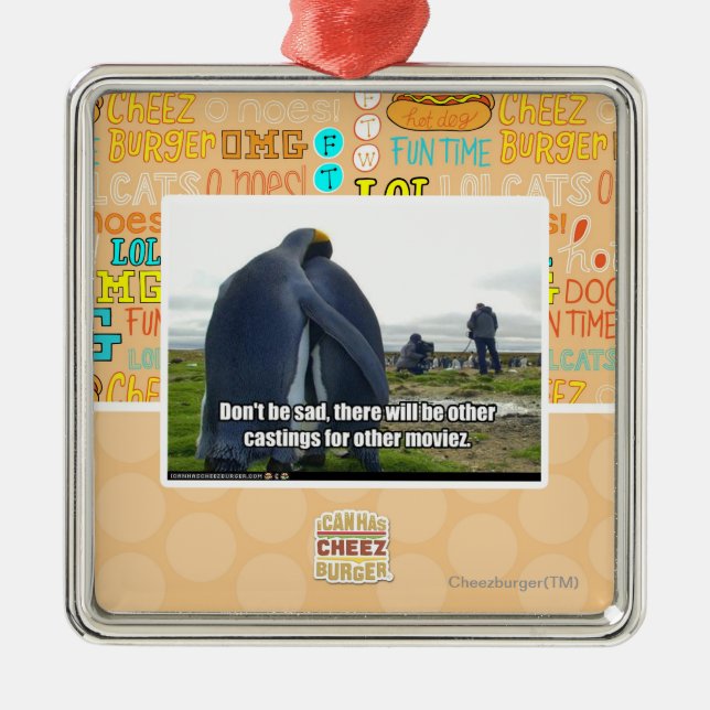 Var inte ledsen julgransprydnad metall (Framsidan)