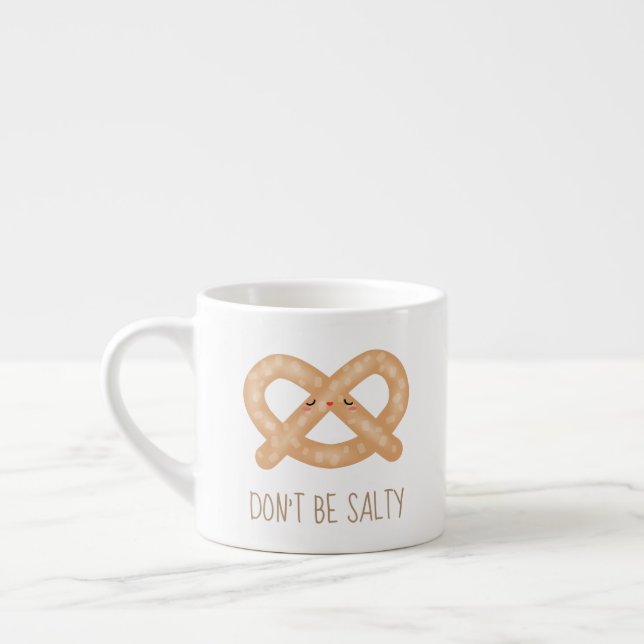 Var inte lugn, Cute Pretzel Food Humor Espressomugg (Vänster)