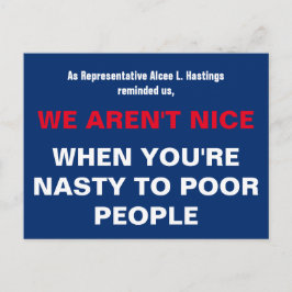 Var inte obehaglig för fattiga människor vykort
