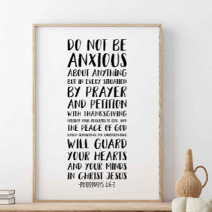 Var inte orolig för någonting, filipper 4:6 poster