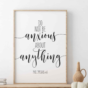 Var inte orolig för någonting, filipper 4:6 poster