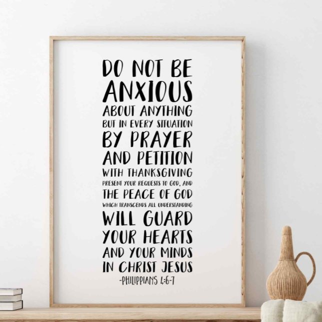Var inte orolig för någonting, filipper 4:6 poster (Skapare uppladdad)