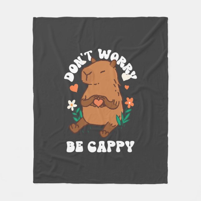 Var inte orolig, var cappy fleecefilt (Framsidan)