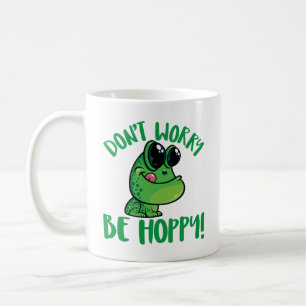 Var inte orolig Var glad Lättjefull Tecknad Groda Kaffemugg