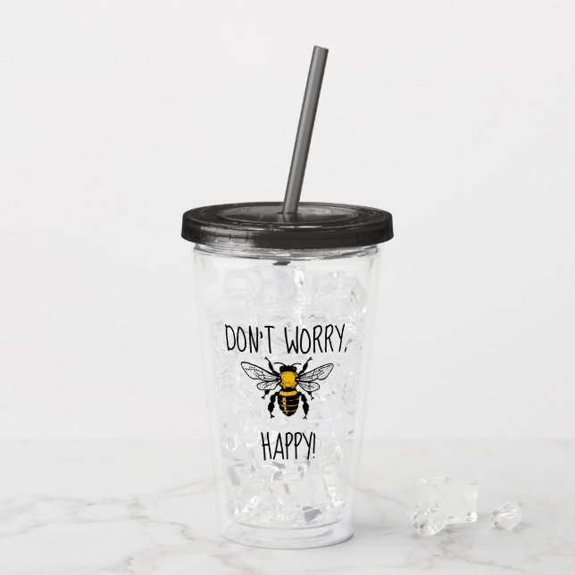 Var inte orolig Var glad Take Away Mugg (Baksida Ice)
