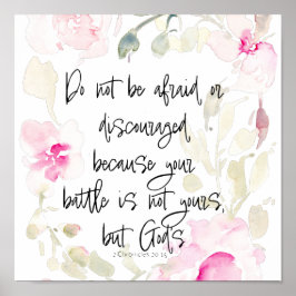 Var inte rädd - 2 blommigt med vattenfärg 20v15, C Poster