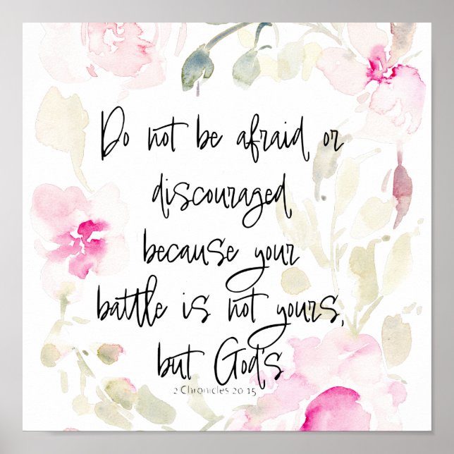 Var inte rädd - 2 blommigt med vattenfärg 20v15, C Poster (Framsidan)