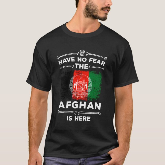 Var inte rädd att afghanerna är här Halloween afan T Shirt (Framsida)