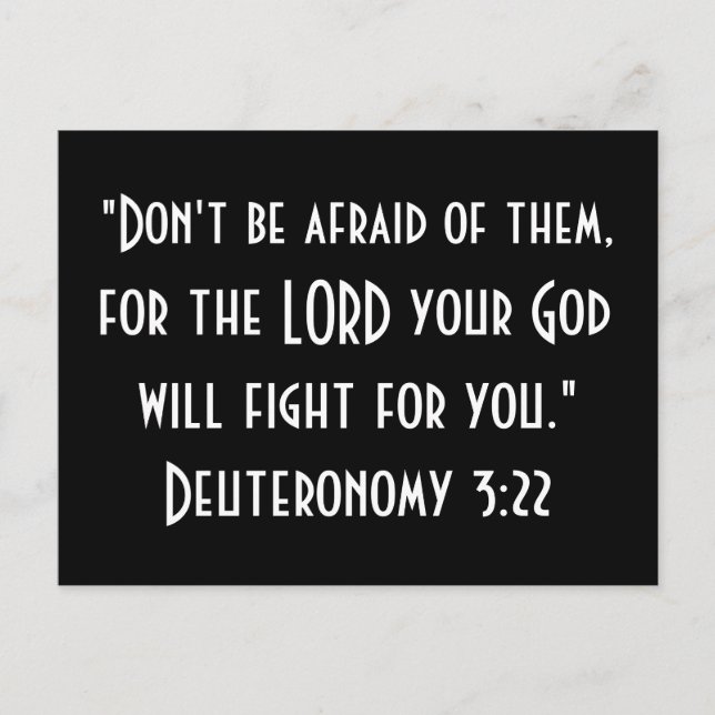 Var inte rädd för dem Deuteronomy 3:22 Quote Vykort (Framsida)