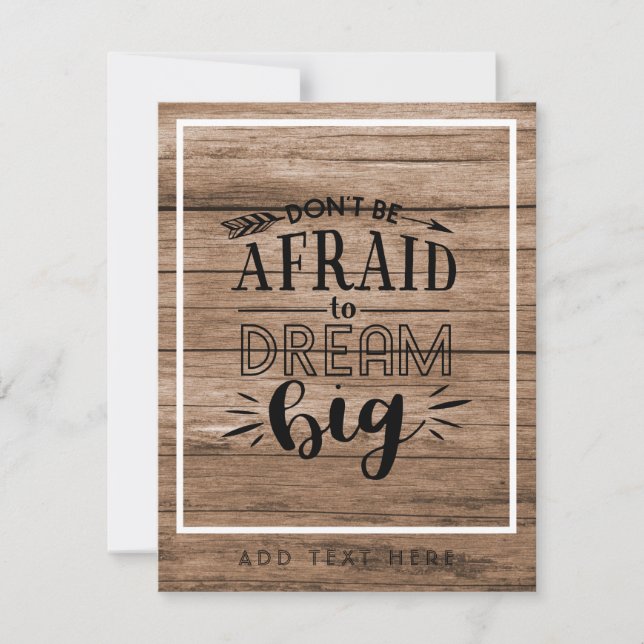 Var inte rädd för Dream Big - uppmuntrande QUOTE (Framsida)