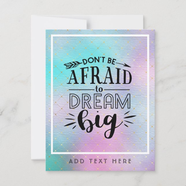 Var inte rädd för Dream Big - uppmuntrande QUOTE (Framsida)