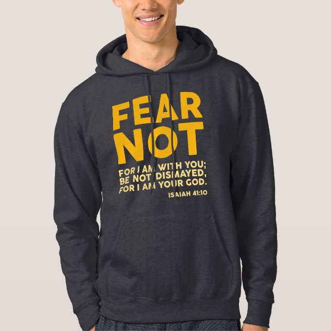 Var inte rädd, för jag är med dig hoodie (Framsida)