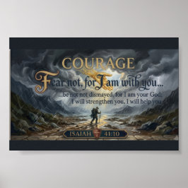 Var inte rädd för jag är med dig | Jesaja 41:10 Vä Poster