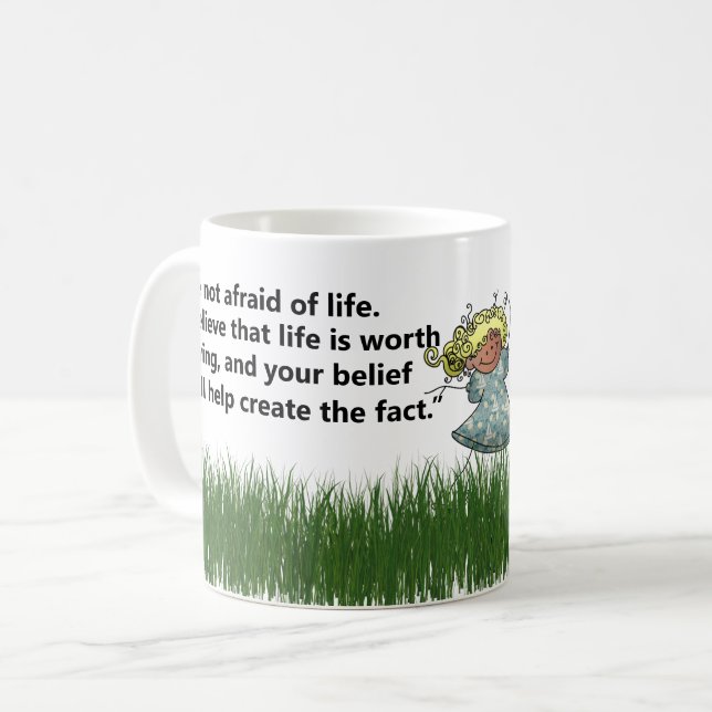 Var inte rädd: inspirerande livsoffert kaffemugg (Framsida vänster)