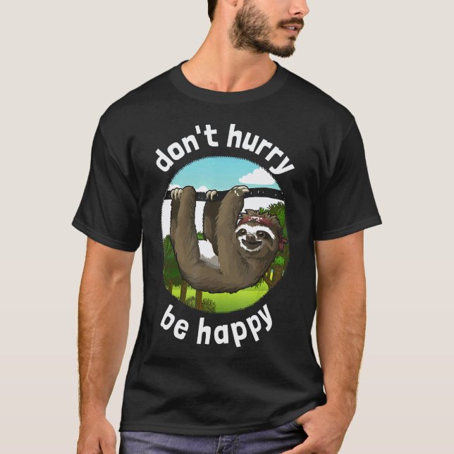 Var inte sen, var glad - Rolig sengångare T Shirt (Framsida)