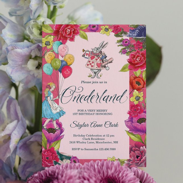 Var inte sen Vintage Alice i Onederland Inbjudningar (Don't Be Late Vintage Alice In Onederland Invitation)