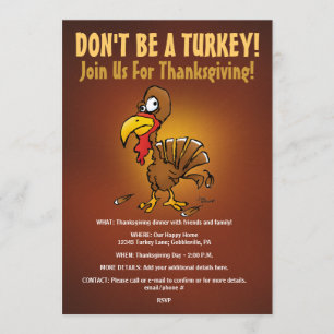 Var inte Turkiet en rolig thanksgivinginbjudan Inbjudningar