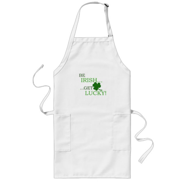Var Irish Get Lucky Apron Långt Förkläde (Framsidan)