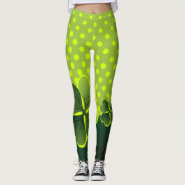 Var iriska för en dag - Shamrock & Polka-Dots - Leggings