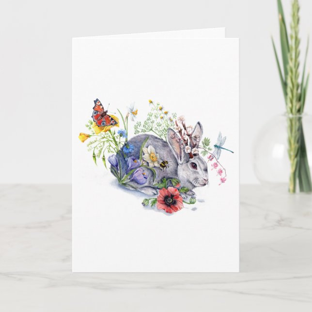 Vår Jackalope Helgdag Card Helgkort (Framsida)