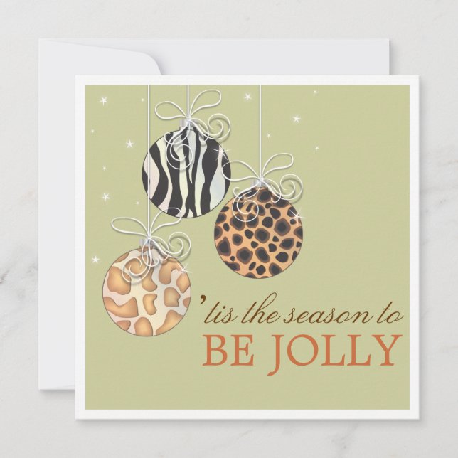 Var Jolly jul Ornamet Julfest Inbjudan (Framsida)