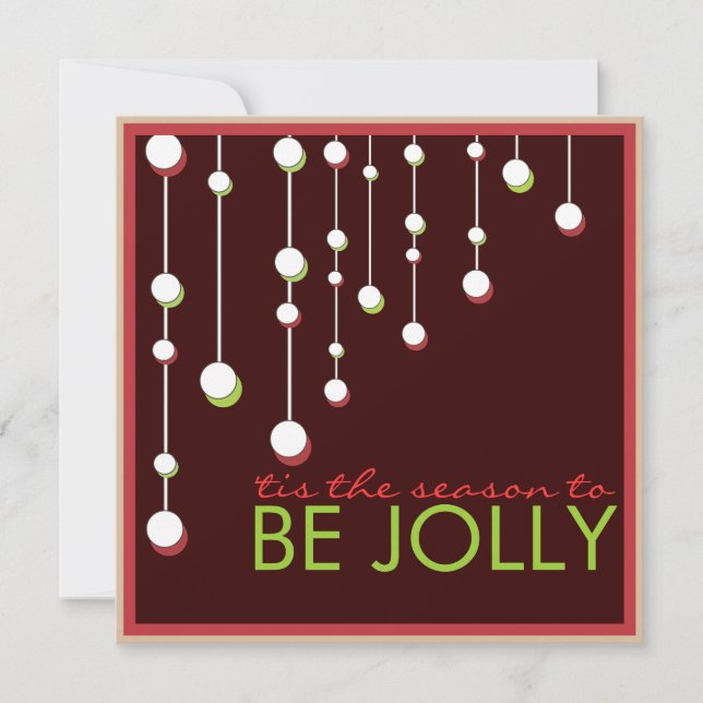 Var Jolly Modern Dekoration jul Party Inbjudningar (Framsida)
