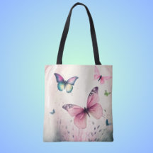 Vår joy butterfly rosa to bag