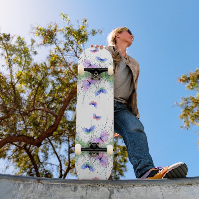 Vår Joy Colorful Butterflies Flies Skateboard (Utomhus 1)