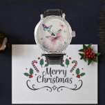 Vår joy rosa butterflulies-gåva armbandsur<br><div class="desc">Vår joy Watercolor rosa butterflies watch. Vår Joy - Färga fjärilar som flyger i Nature Watercolor Painting Butterfly och Flowers. Perfekt för gåva på kvinnodag,  födelsedag eller personlig använda.</div>