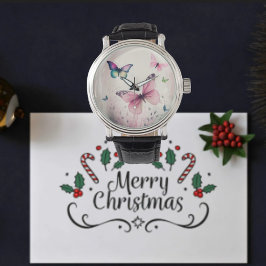Vår joy rosa butterflulies-gåva armbandsur