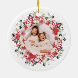 Vår julklapp i år, botaniskt foto julgransprydnad keramik