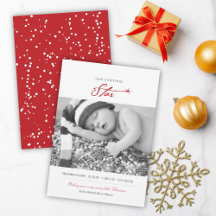 Vår julstjärt Baby Fotto Birth-annons