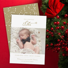 Vår julstjärt Baby Fotto Birth-annons