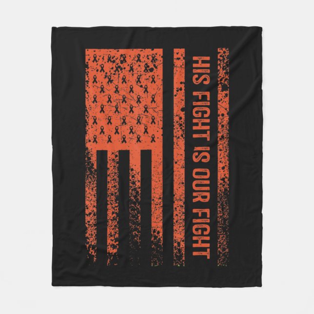 Vår kamp mot leukemi-medvetandet 8 fleecefilt (Framsidan)