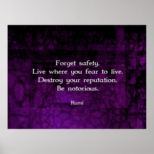 Var känd Rumi inspirationsoffert Poster (Framsidan)