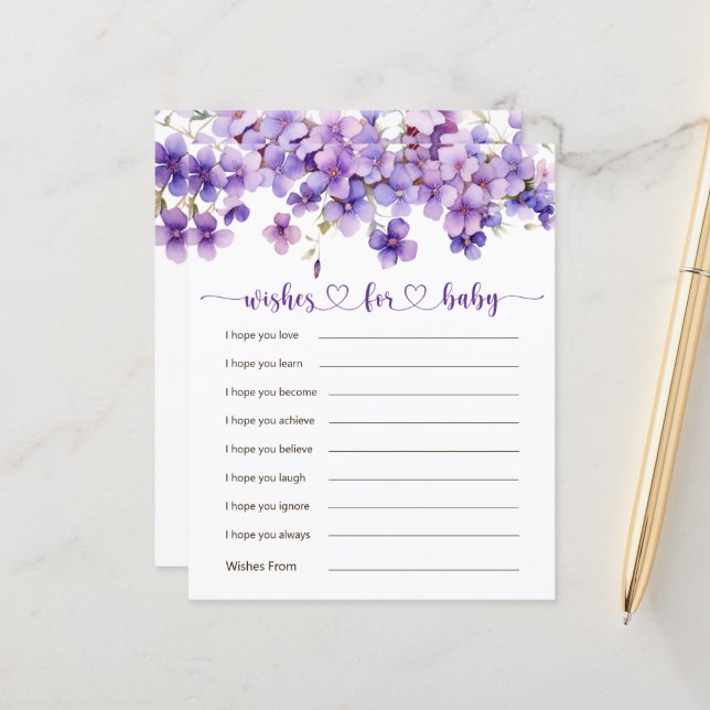 Vår-känslig Violet Flower Önskemål för Baby-spel (Fram/Back In Situ)