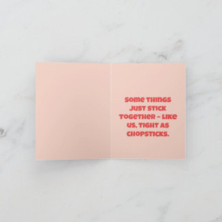 Vår kärlek är ätpinnar tät – Söt matälskare Kort