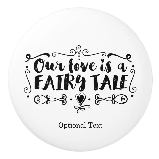 Vår kärlek är en saga Vita Bedroom Dresser Knopp (Framsidan)