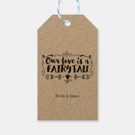 VÅR KÄRLEK ÄR EN SAGOSTORY Personlig bröllopsprese Presentetikett