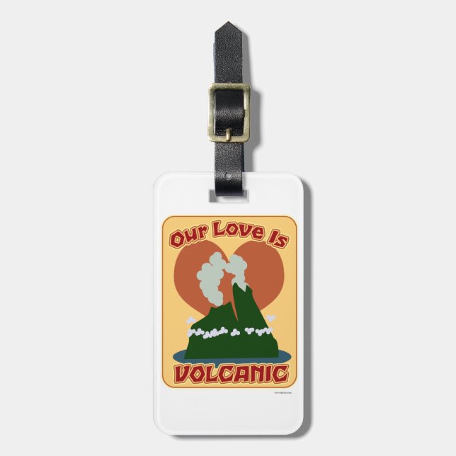 Vår kärlek är vulkanisk bagagebricka (Vertikal Framsida)