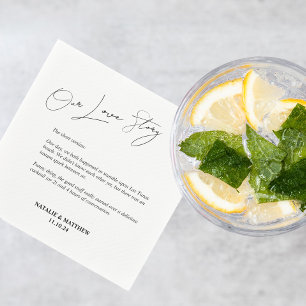 Vår Kärlek-story Bröllop Napkins Pappersservett