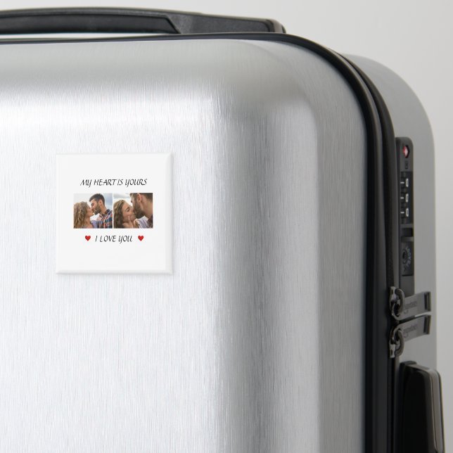 Vår kärlekshistoria Alla hjärtans dag Magnet Foto  (In Situ (Luggage))