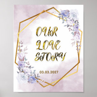 Vår Kärlekshistoria – Personlig Bröllopsdekoration Poster
