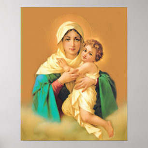 Vår katolska sann Dam Virgin Mary Refuge Sinners Poster